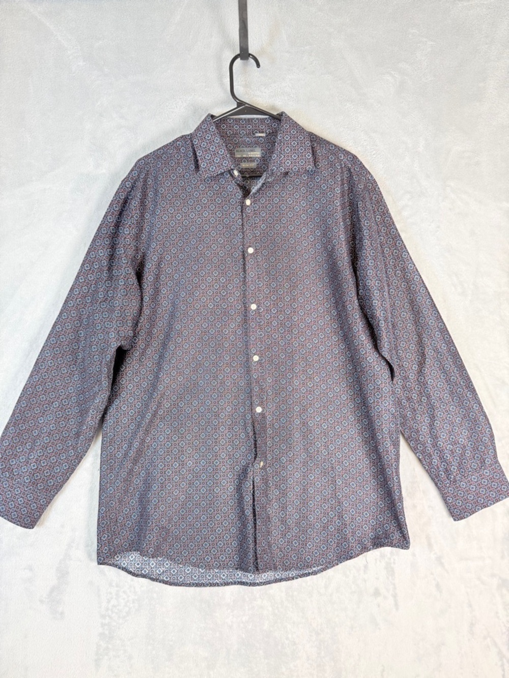 Riffini Mens Shirt Large Button Up Made in Italy Patterned